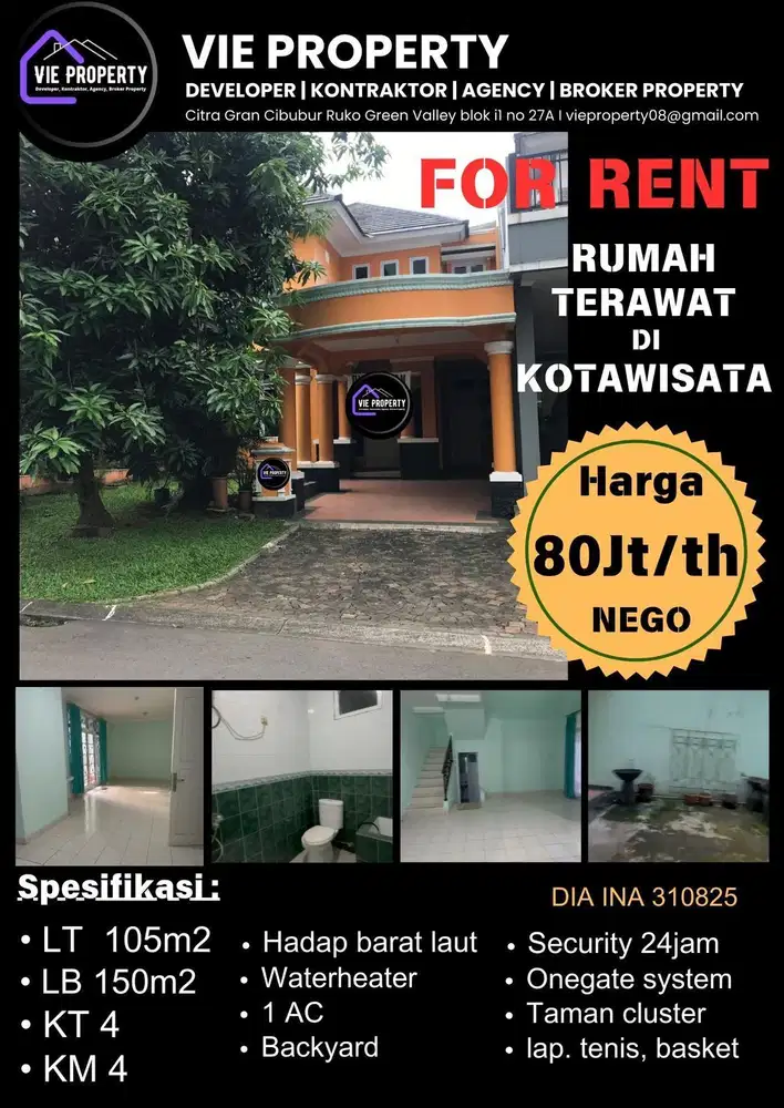 Rumah siap huni di Kota Wisata Cibubur