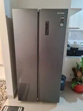 Kulkas Side by Side Modena baru pakai 2 bulanan garansi panjang