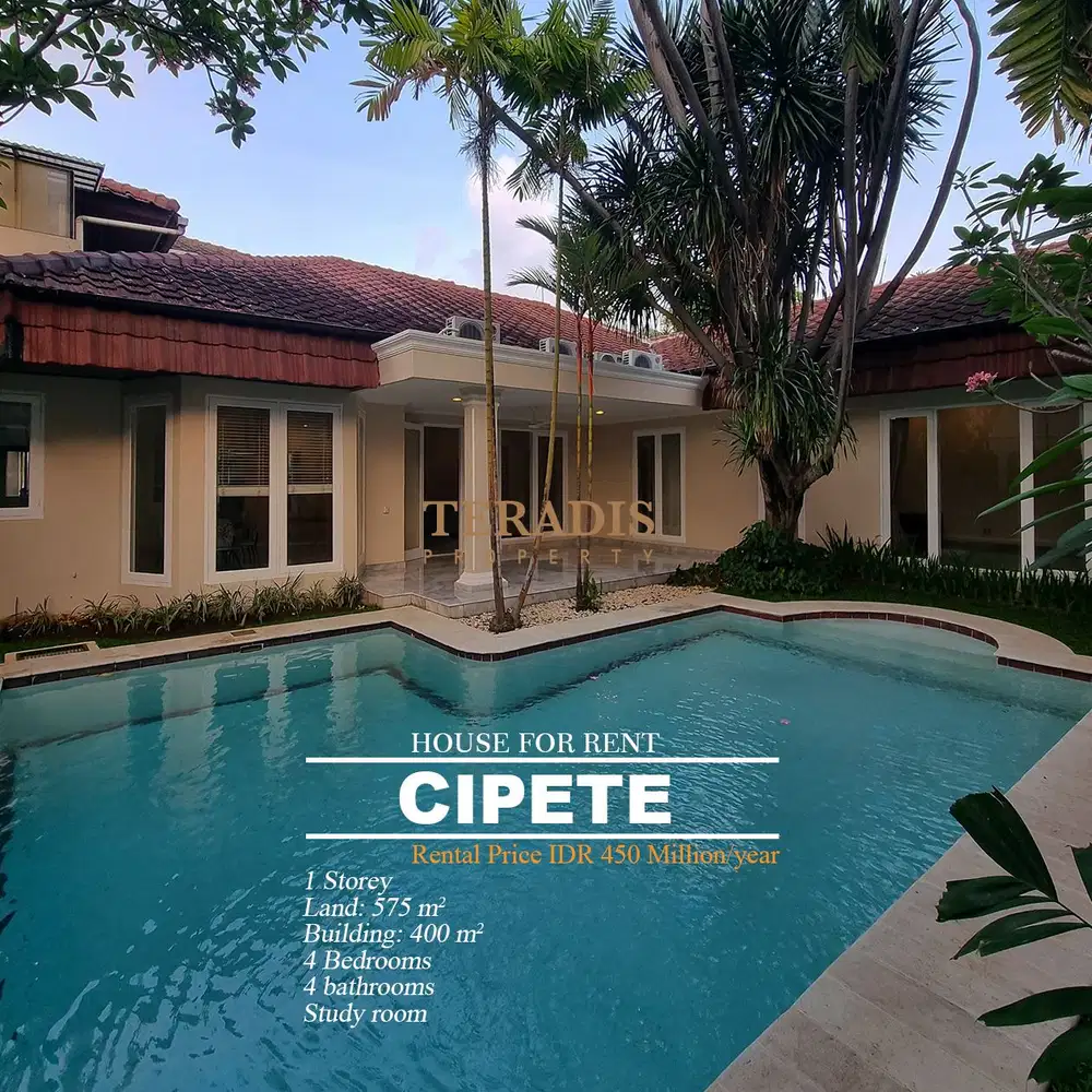 DISEWAKAN RUMAH DI KAWASAN CIPETE