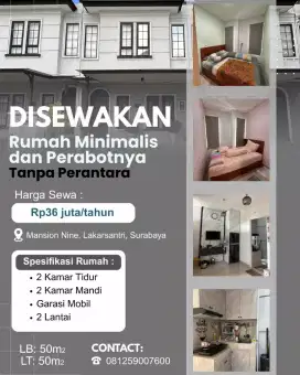 Di sewakan Tanpa Perantara,Rumah Baru plus perabotan siap Huni