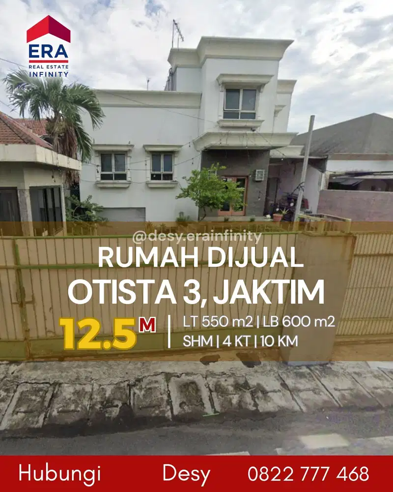 Dijual Rumah di Otista 3, Jakarta Timur
