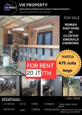 Disewakan murah di Emerald Cibinong rumah rapi siap huni