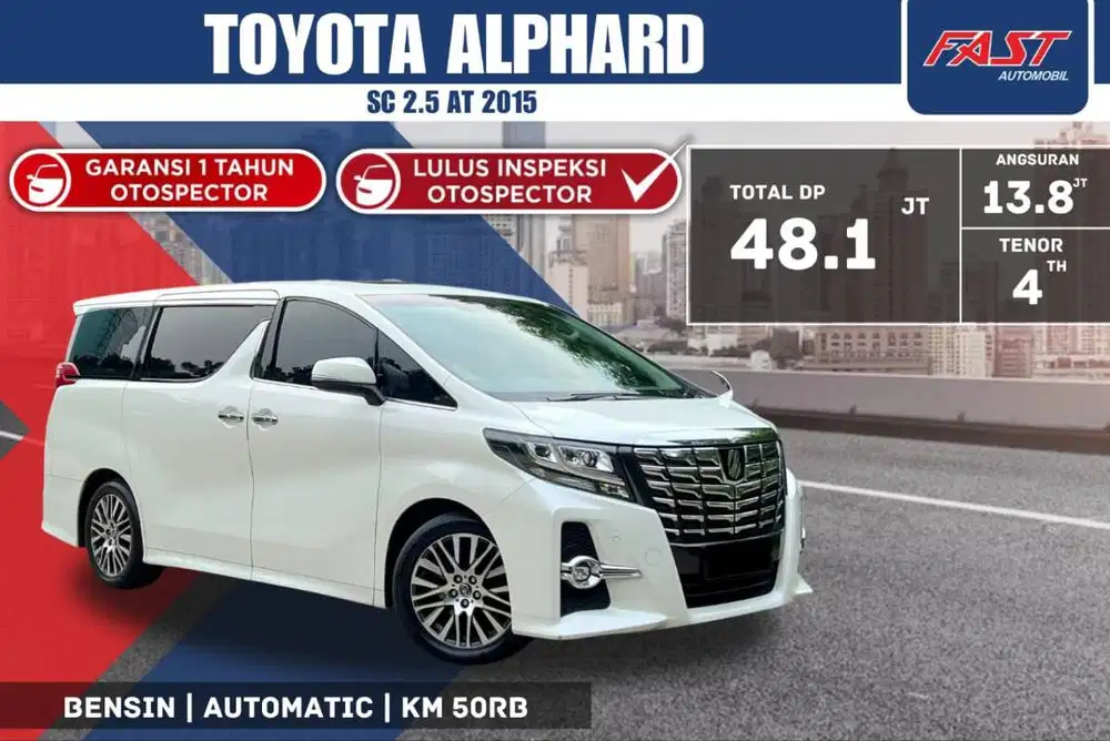 TOYOTA ALPHARD SC 2015 2.5 SUNROOF & PILOT SEAT KM.50RB PJK PJG #F4ST