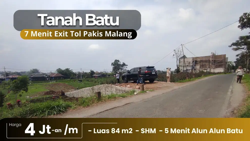 Tanah Kavling Metro Batu Poros Jalan Cocok Bangun Villa