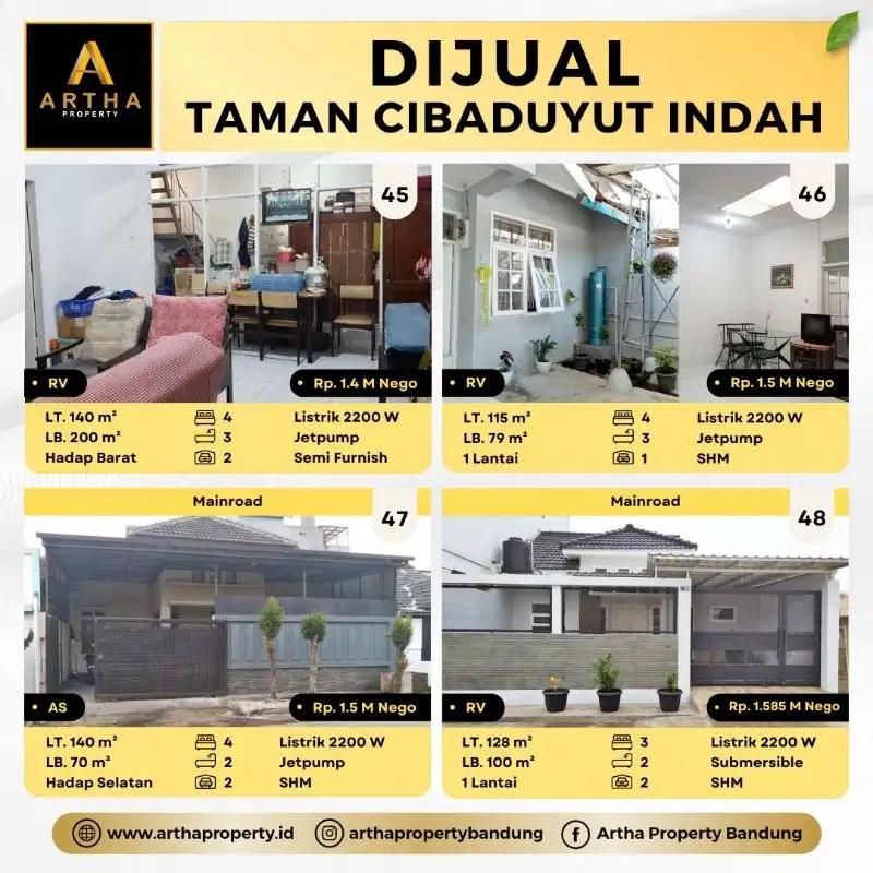 Jual Beberapa Unit Rumah Taman Cibaduyut Indah 