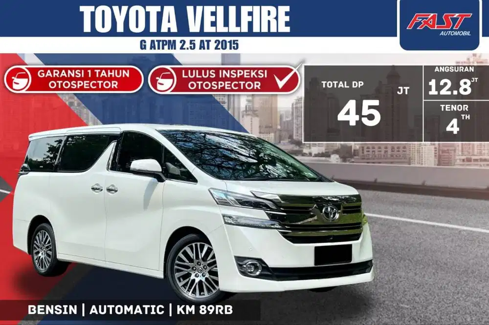 TOYOTA VELLFIRE G 2015 ATPM 2.5 SUNROOF SERVICE RECORD PILOT SEAT#F4ST