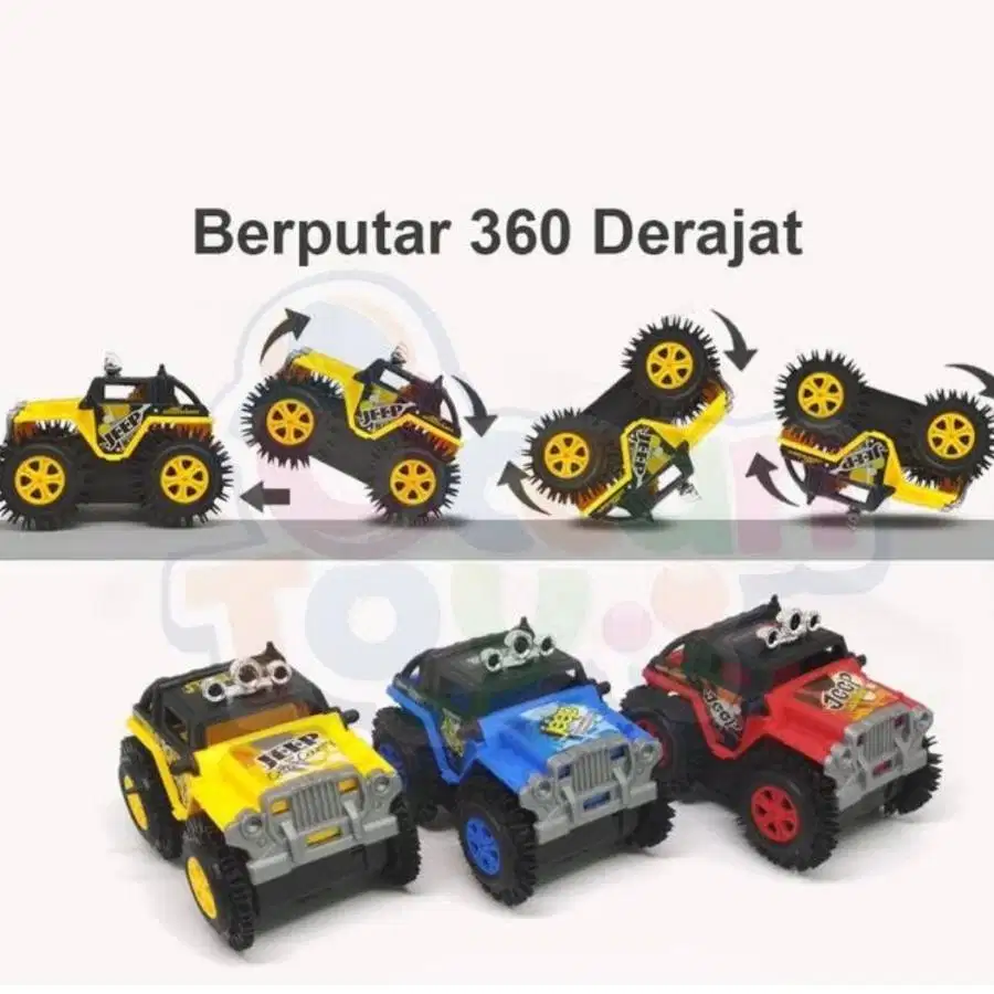 mainan anak laki / cowok  Tumbling Car karakter kartun Mobil Jungkir B