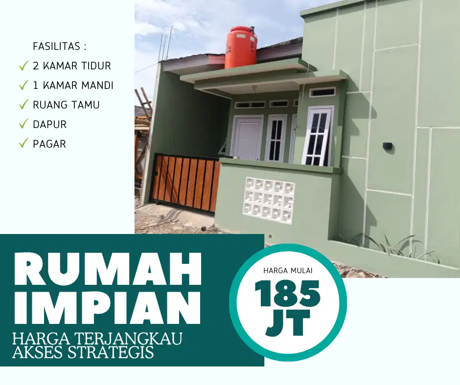 DIJUAL RUMAH MINIMALIS 2 KAMAR AKSES STRATEGIS MULAI DARI 195 JUTA