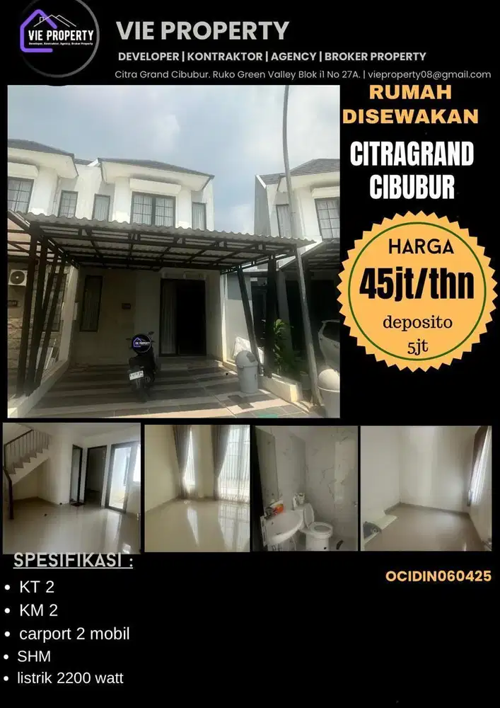 Rumah apik siap huni unfurnished di CitraGran