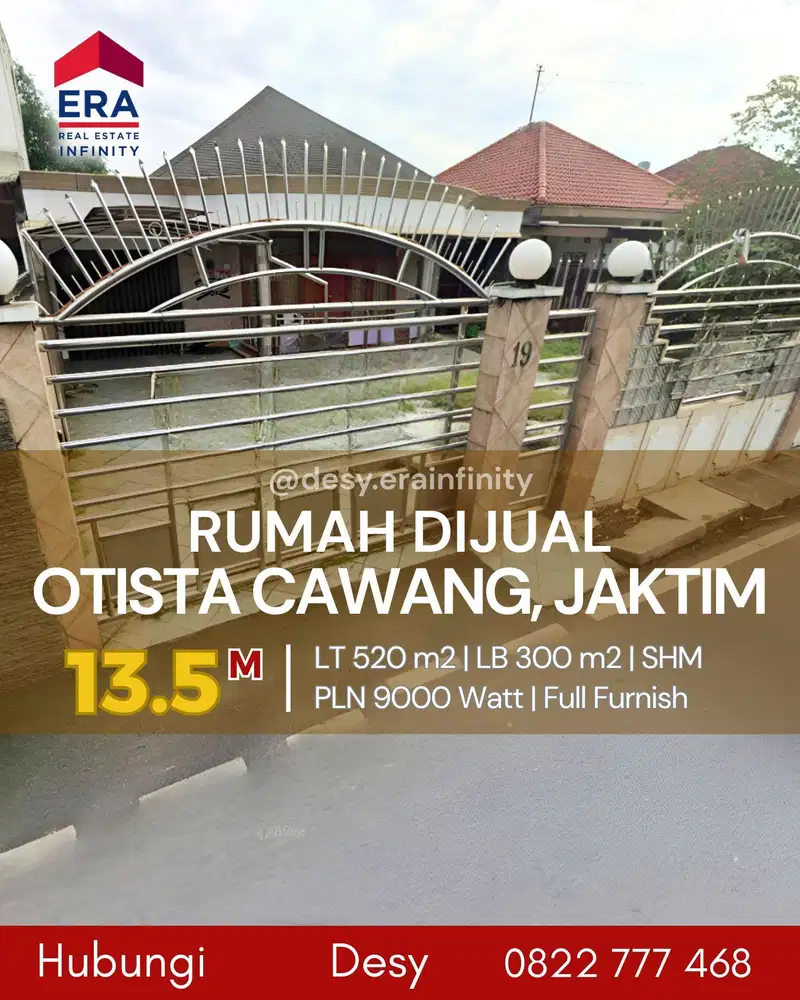 Dijual Rumah di Otista Cawang, Jakarta Timur