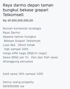 Rumah Area Komersial & Strategis, Raya Darmo, Surabaya Rumah komersial strategis
