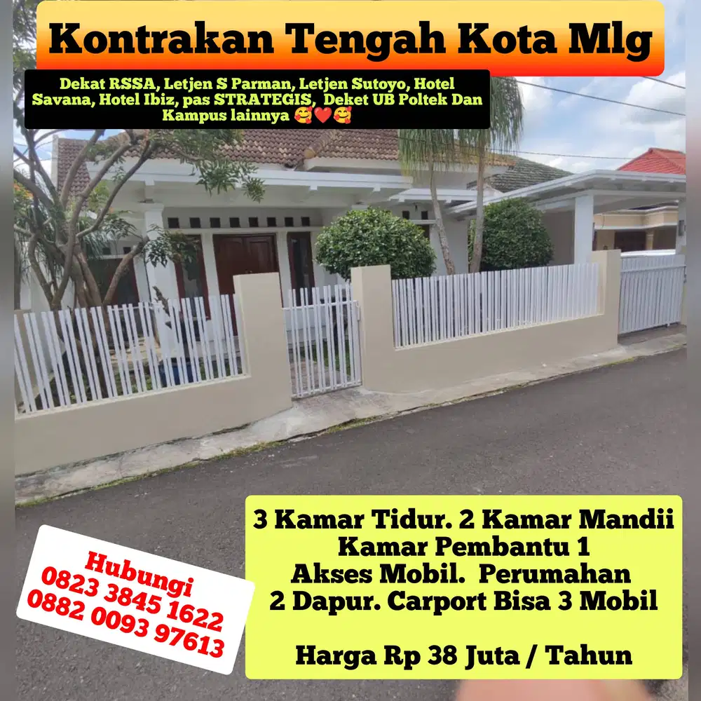 SEWA RUMAH LOWOKWARU DEKAT RSSA DAN KAMPUS