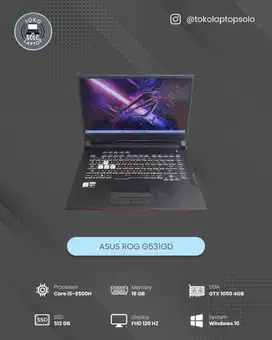 ASUS ROG G531GD CORE I5 9500H Ram 16GB SSD 512GB GTX 1050
