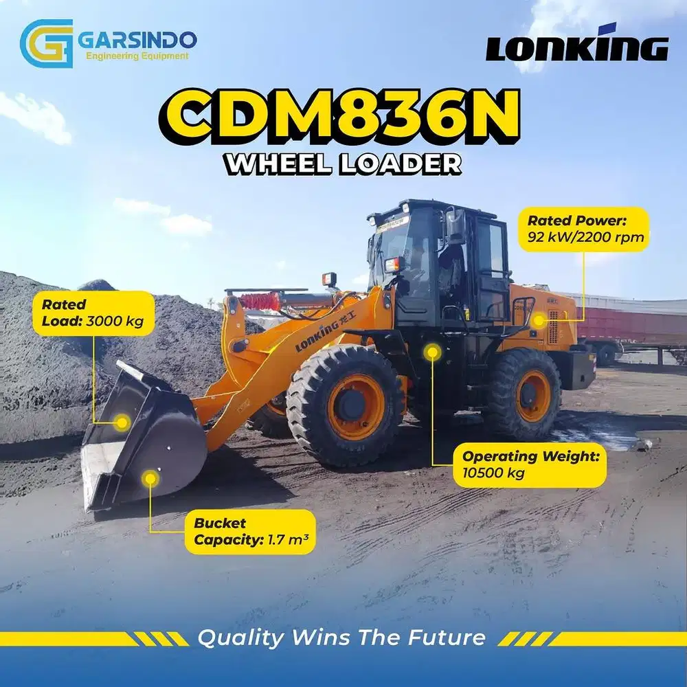 Jual Wheel Loader LONKING CDM 836N | Garsindo Utama Tractors
