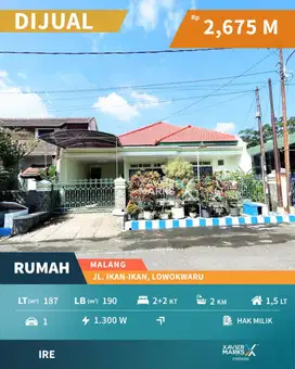 Dijual Rumah Terawat Selangkah ke UB di Lowokwaru Malang