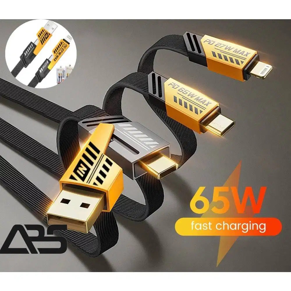 Kabel Data 4 in 1 65W Fast Charging PD TYPE C TO C Kabel Casan 4in1