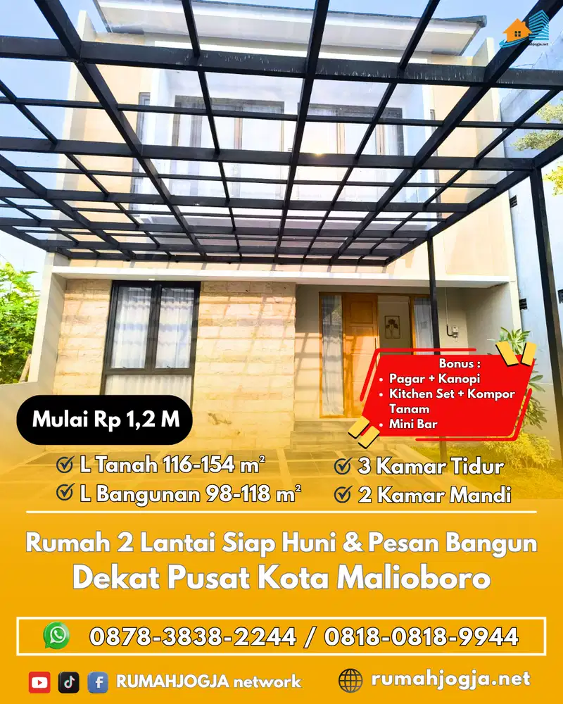 Rumah 2 Lantai Ringroad Selatan Dekat Pusat Kota dan Kampus UMY Jogja