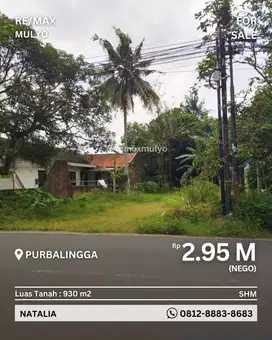 Dijual Tanah Luas Pinggir Jalan Area Purbalingga