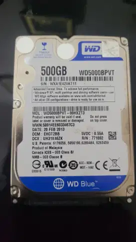 Hardisk WDC 2.5 Inc kapasitas 500GB