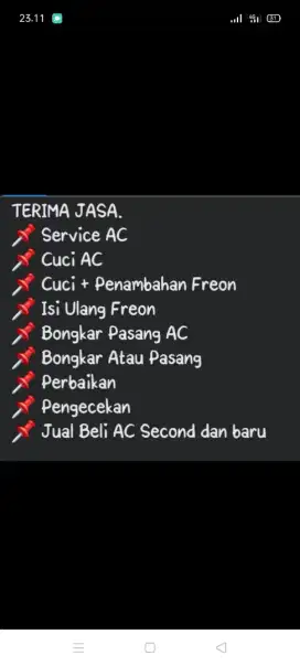 Jasa servis AC kulkas mesin cuci kompa air dll