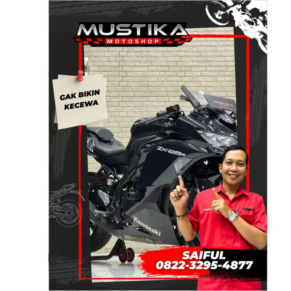 Odo 3rb Istimewa!!Kawasaki ZX25R 2023 Black Plat Jatim Mulus-Mustika