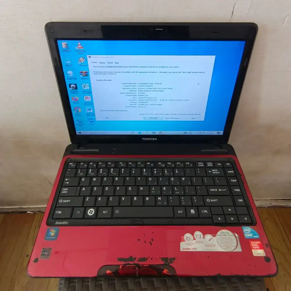 JUAL LAPTOP TOSHIBA SATELLITE L635 INTEL CORE i3 CPU M380 RAM4GB,HDD