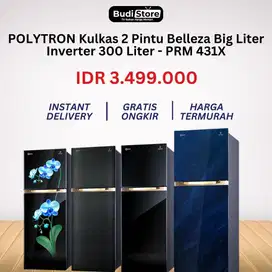 POLYTRON Kulkas 2 Pintu Belleza Big Liter Inverter 300 Liter - PRM 431