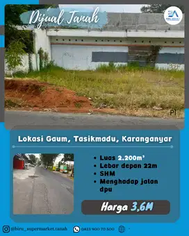 Tanah SHM di Tasikmadu Karanganyar