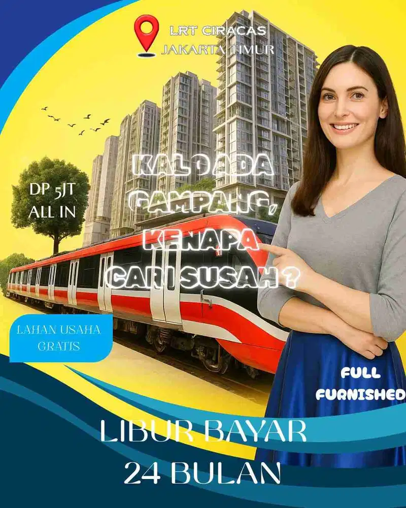 Apartemen 2 BR Promo Dahsyat Modal Berkas Dekat LRT Jakarta