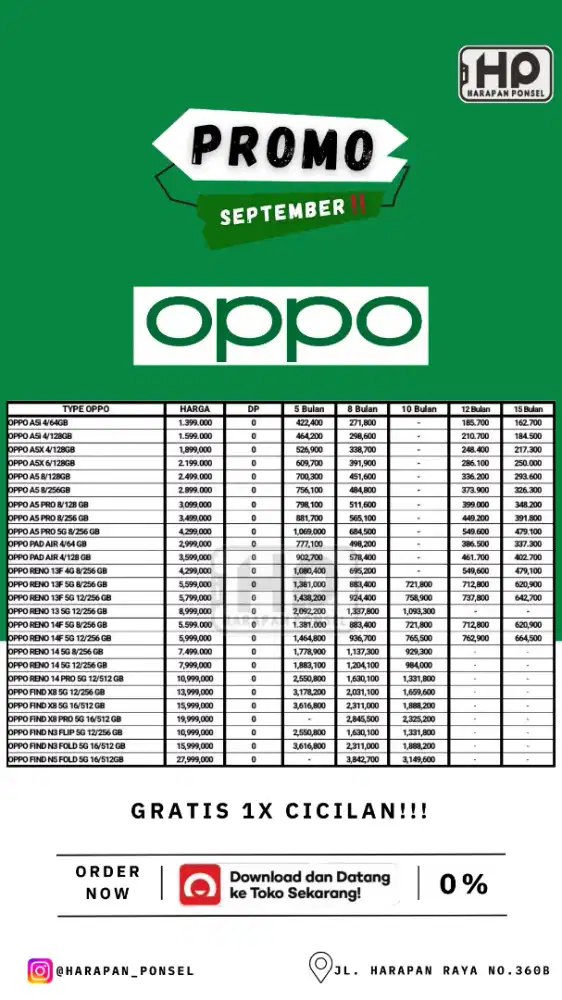 PROMO KREDIT OPPO SERIES TANPA DP