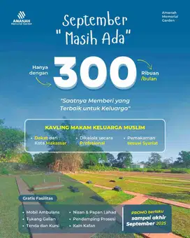 Dijual Tanah Kavling Pemakaman Keluarga Muslim