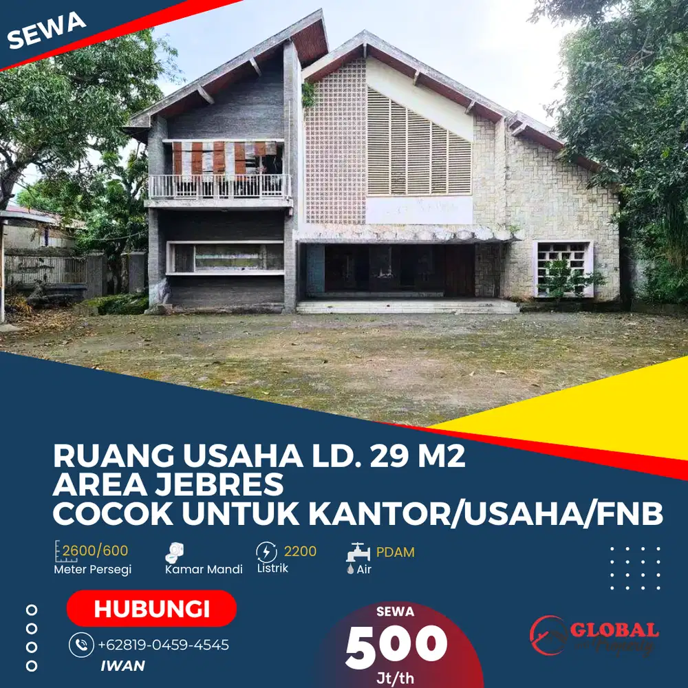 Ruang Usaha Strategis Jebres - Cocok untuk Kantor, Ekspedisi dan F&B
