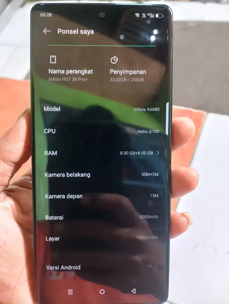 Infinix Hot 50Pro plus Ram 8+8/256Gb LCD gantian Aman Rapih jernih