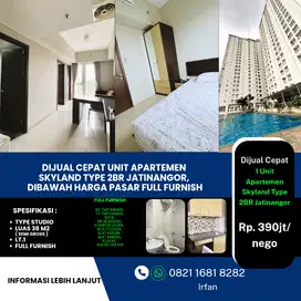 Dijual Cepat Unit Apartemen 
Skyland Type 2br Jatinangor, 
Dibawah Harga Pasar Full Furnish
