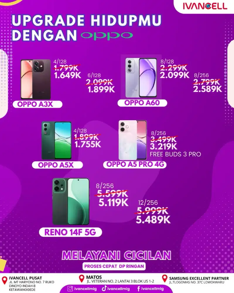 OPPO A3X RAM 4+4/128gb new murah
