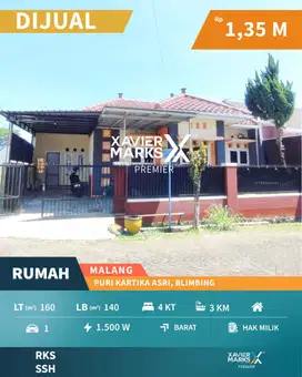 Harga BU Dijual Rumah Siap Huni di Puri Kartika Asri Blimbing Malang