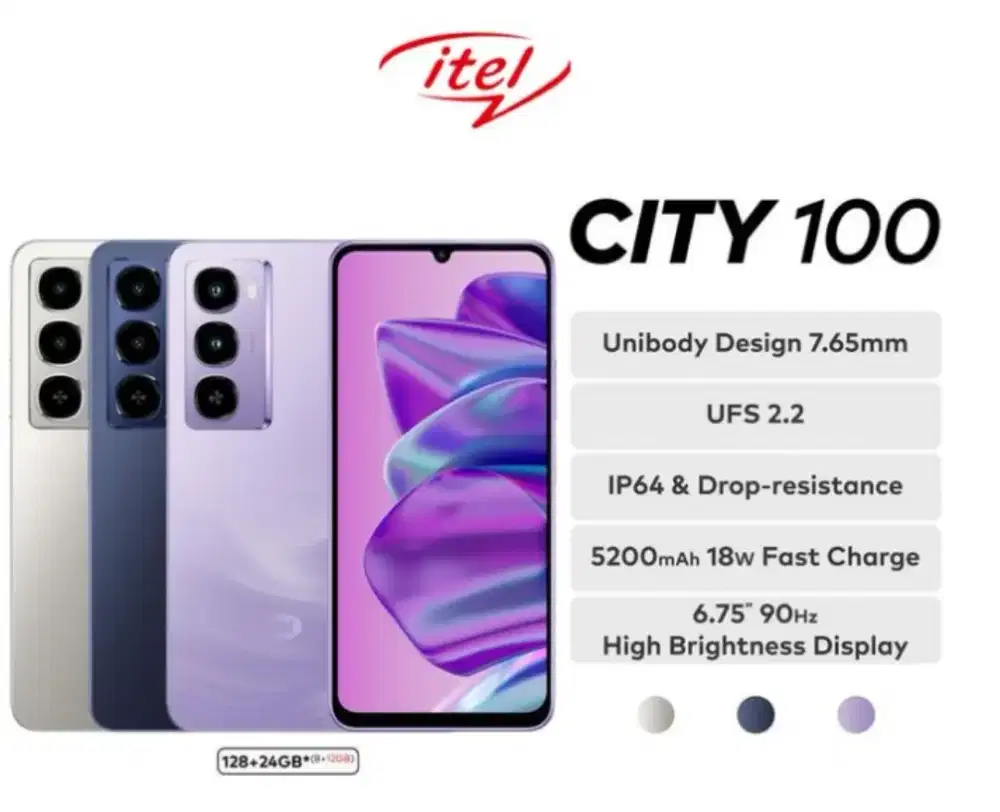 Murah new Hp itel City 100 8/128 grs resmi