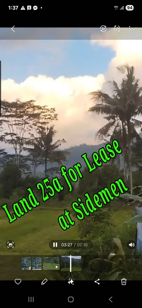Land 25a for Lease at Sidemen Traditional Village Bali