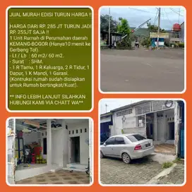 Rumah Murah dalam komplek siap huni pinggir jalan kabupaten di Pabuaran Kemang Bogor 001