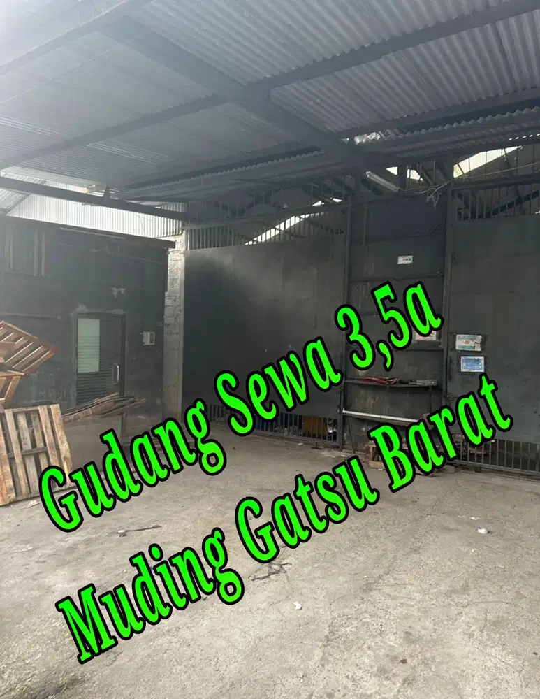 Disewakan Gudang 3,5a di area Muding Gatsu Barat Denpasar Bali