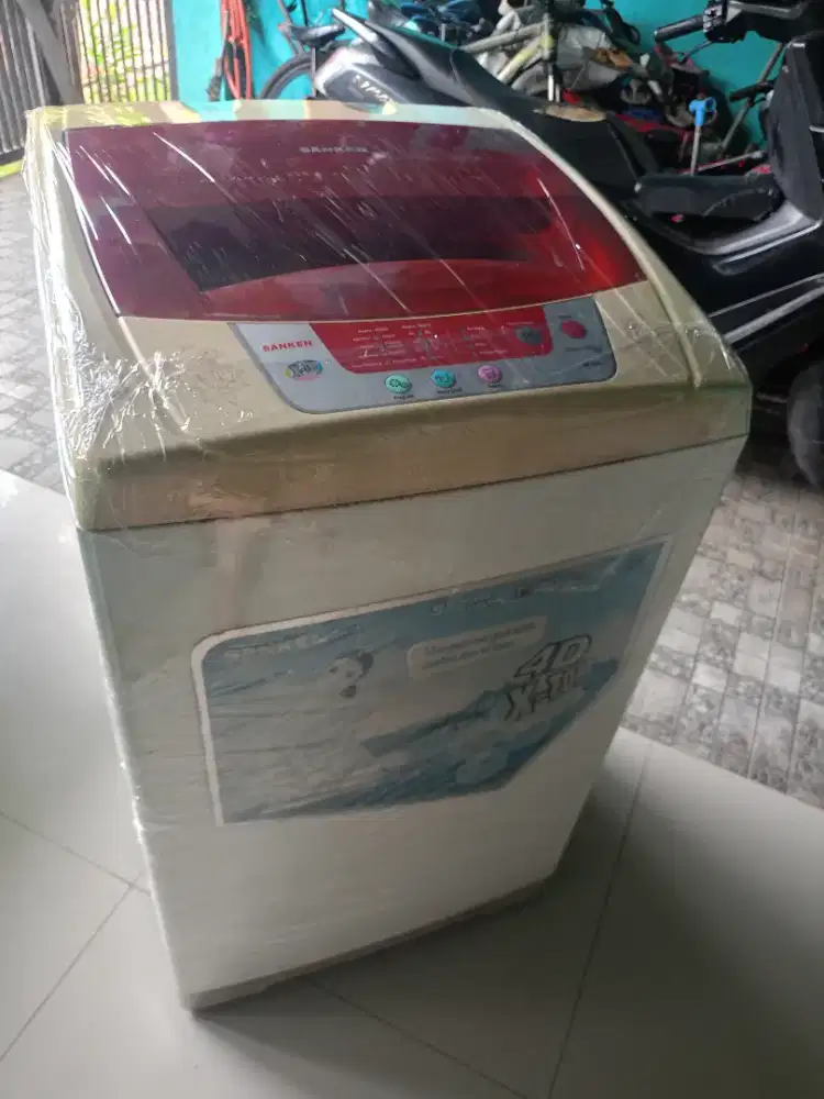 Mesin cuci otomatis satu tabung merk sanken 8kg muluss siap pakai