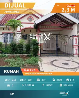 Turun Harga Dijual Rumah Siap Huni di Pondok Blimbing Indah Malang