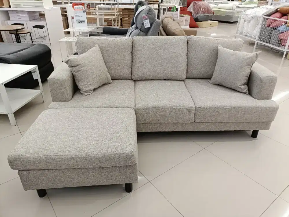 Sofa L febrick coklat