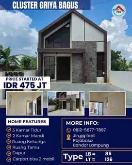 RUMAH CLUSTER MEWAH LOKASI STRATEGIS