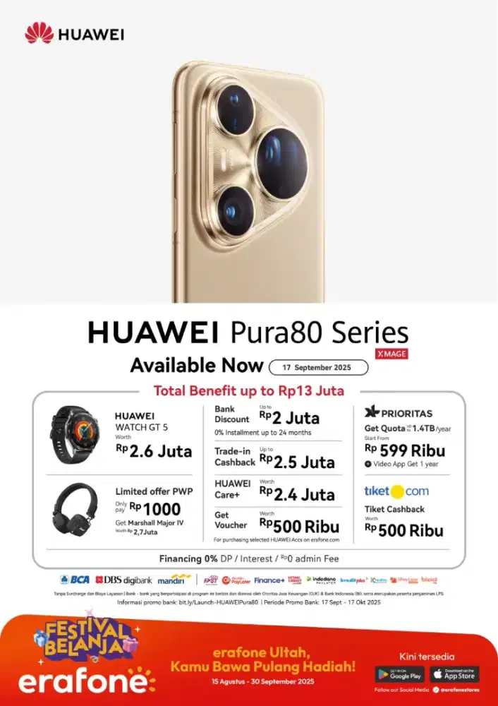 promo huawei pura80 series dapatkan benefit up to 13 juta