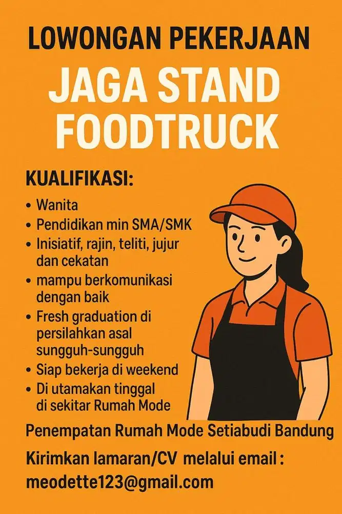 Lowongan pekerjaan jaga stand foodtruck