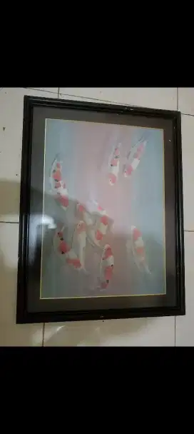 Dijual Bingkai Pajangan Ikan Koi ukuran 65x50cm