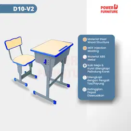 Kursi Meja Siswa Tipe D10 V2 - Kursi Sekolah Besi | Meja Kursi SD SMP