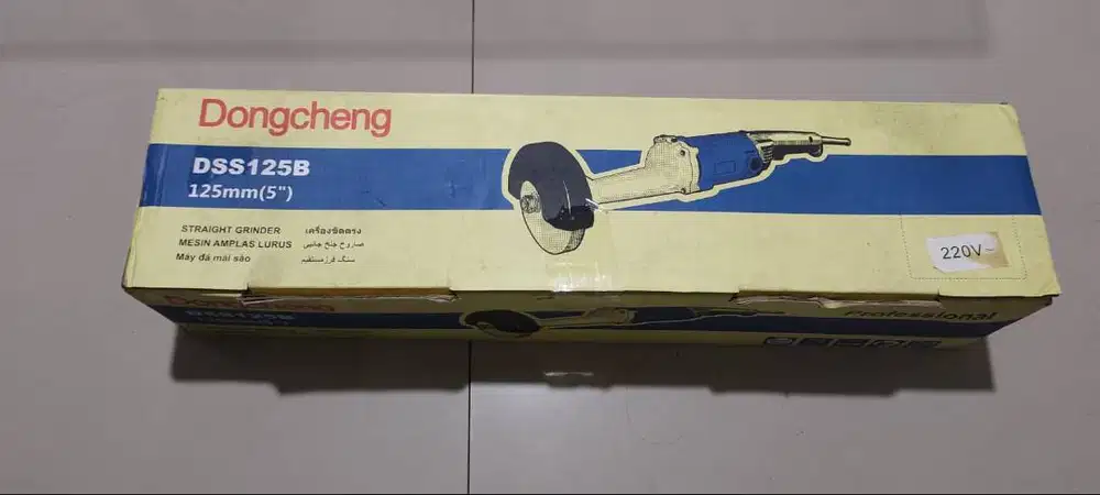 Mesin amplas atau poles Stainless steel lurus 220V Merek DONG CHENG