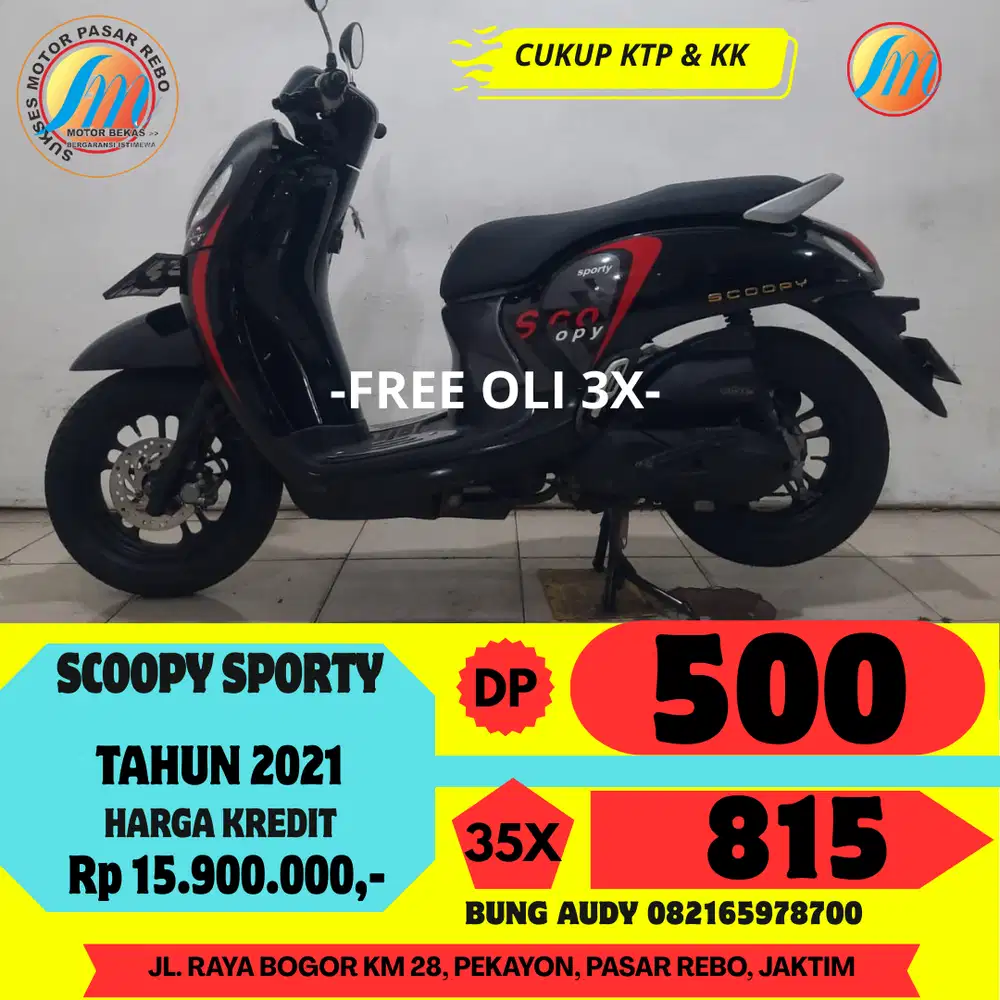 HONDA SCOOPY SPORTY TAHUN 2021 GRATIS KIRIM SEJABODETABEK, BERGARANSI